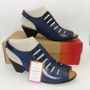 NEW Comfortiva Faye Shoes Heeled Sandals Shoes Blue leather Women's 11 Narrow